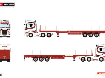 WSI WSI Scania S highline 6x2 twin steer with 3-axle flatbed trailer RICHARD ORMONDE