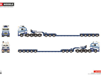 WSI WSI Volvo FH5 Globetrotter XL 10x4 with 5- axle low loader + 3-axle dolly SCHOONES B.V.