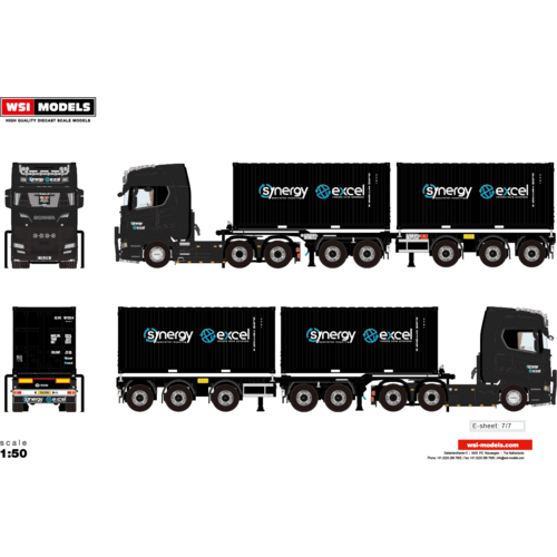 WSI WSI Scania S770 6x2 with connect trailer + 2 x 20ft. container SYNERGY EXCEL Canterbury England