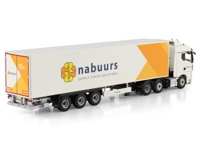 WSI WSI MAN TGX GM 6x2  met 3-as gesloten box trailer NABUURS