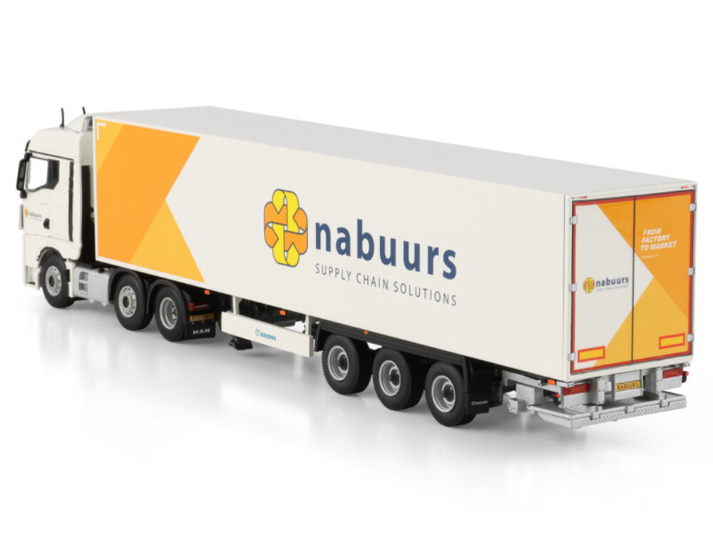 WSI WSI MAN TGX GM 6x2  met 3-as gesloten box trailer NABUURS