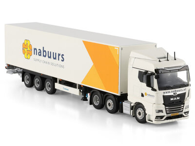 WSI WSI MAN TGX GM 6x2  met 3-as gesloten box trailer NABUURS