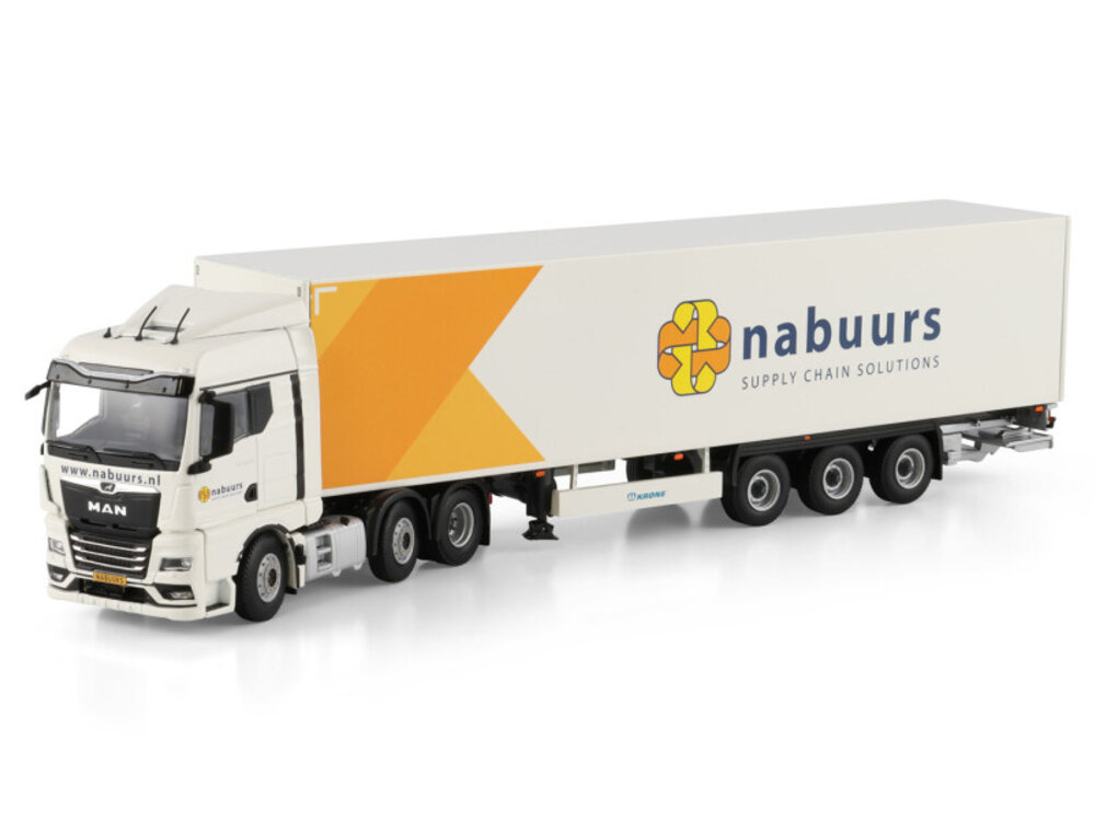 WSI WSI MAN TGX GM 6x2  met 3-as gesloten box trailer NABUURS