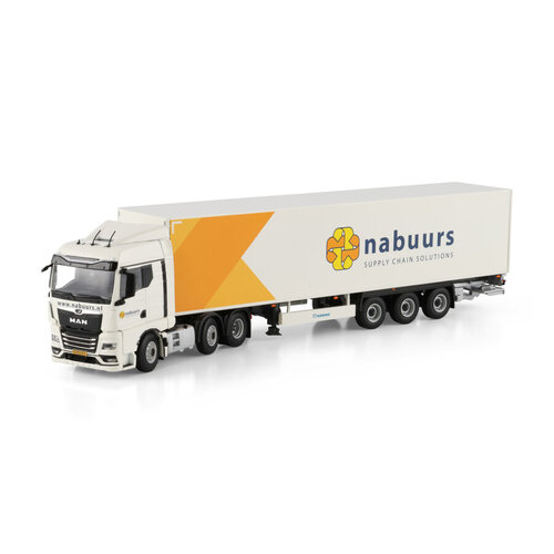 WSI WSI MAN TGX GM 6x2  met 3-as gesloten box trailer NABUURS