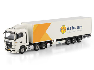 WSI WSI MAN TGX GM 6x2  met 3-as gesloten box trailer NABUURS