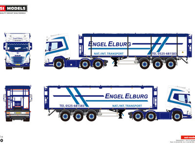 WSI WSI DAF XF SH  6x2 met  3-assige belt  trailer ENGEL ELBURG