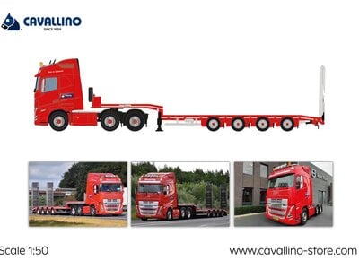 Cavallino Cavallino Volvo FH5 Globetrotter 6x2 met 4-as semi dieplader WETERING