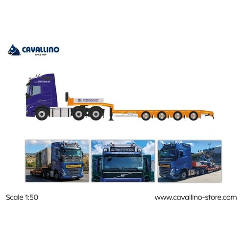Cavallino Cavallino Volvo FH5 Globetrotter 6x2 met 4-as semi dieplader ERDOGANLAR