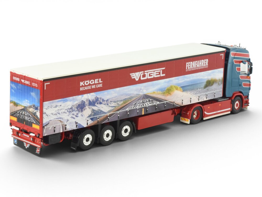 Tekno Tekno Scania Next Gen 540S Highline 4x2 with 3-axle curtainside trailer VOGEL FERNFAHRER