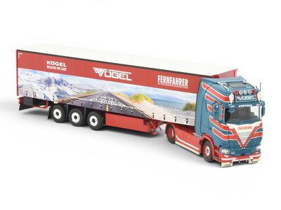 Tekno Tekno Scania Next Gen 540S Highline 4x2 with 3-axle curtainside trailer VOGEL FERNFAHRER