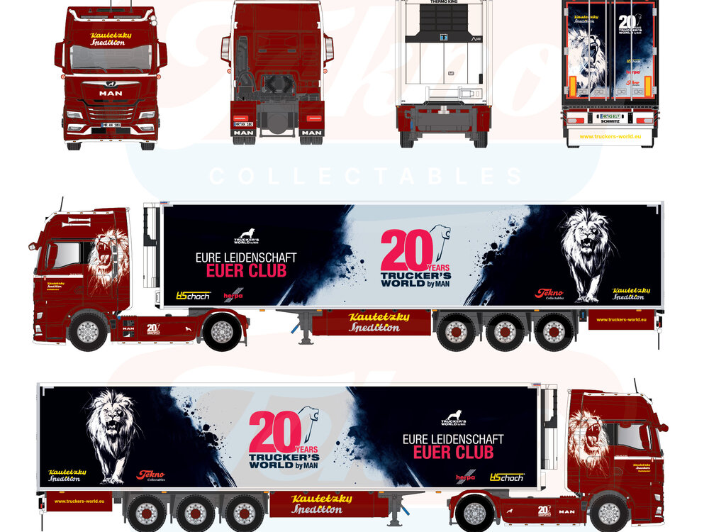 Tekno Tekno MAN TGX GX 4x2 met 3-assige koeloplegger KAUTETZKY "20 JAHRE TRUCKER CLUB"
