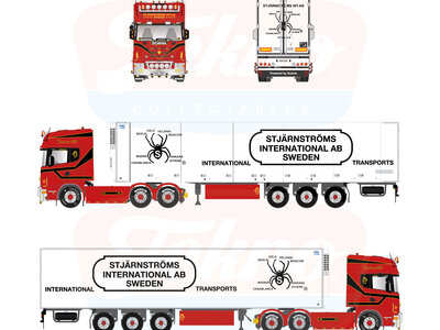 Tekno Tekno Scania 4-serie Topline 6x2 with 3-axle reefer trailer STJARNSTROMS