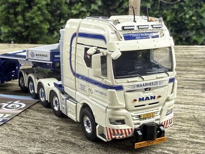 WSI WSI "EXCLUSIEF" MAN TGX XXL EURO 6C Facelift 10x4 with 5-axle lowloader + 2-axle dolly TWAN BIERINGS
