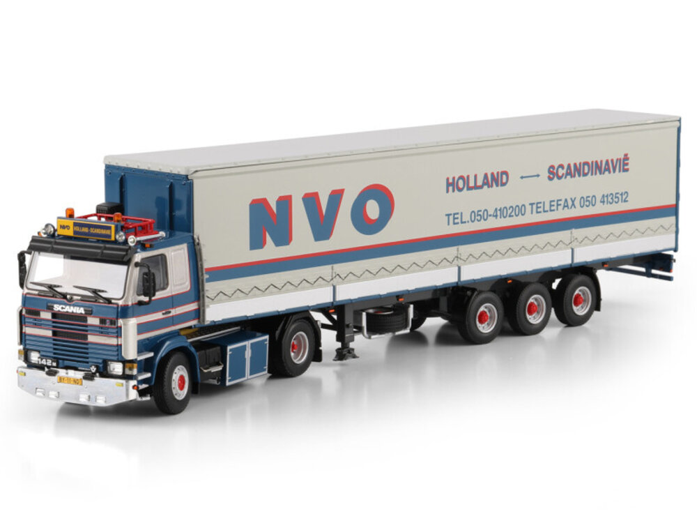 WSI WSI Scania 142M 4x2 with 3-axle curtainside trailer B.W. SLIK TRANSPORT / NVO