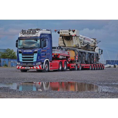 WSI WSI Scania S Highline 6x4 met 6-assige manoovr + 2-assige Dolly MC FADYENS