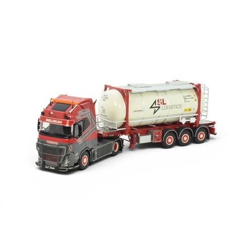 Tekno Tekno Volvo FH Aero Globetrotter XL met 3-assig chassis en swap tankcontainer SL LOGISTICS