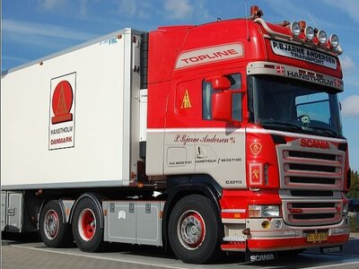 Tekno Tekno Scania R5 Topline 6x2 met 3-assige koeloplegger P. BJARNE ANDERSEN