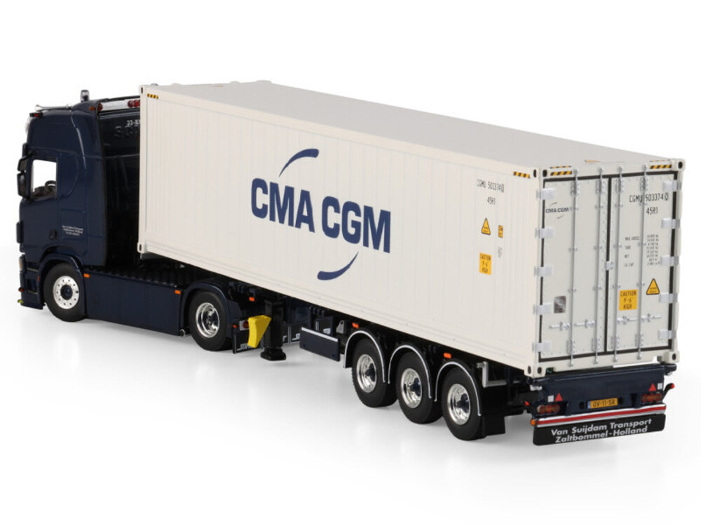 WSI WSI Scania R Highline 4x2 with 3-axle flex container trailer + 40ft container carrier VAN SUIJDAM