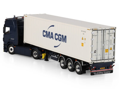 WSI WSI Scania R Highline 4x2 with 3-axle flex container trailer + 40ft container carrier VAN SUIJDAM