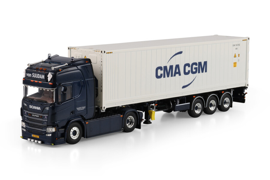 WSI Scania R Highline 4x2 with 3-axle flex container trailer +