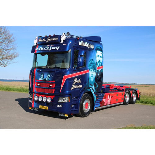 WSI WSI Scania R Normal 6x2 motorwagen met haakarm systeem BRDR. JENSEN
