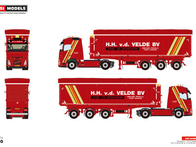 WSI WSI Volvo FH aero Globetrotter 4x2 with 3-axle tipper volume trailer H.H. VAN DER VELDE