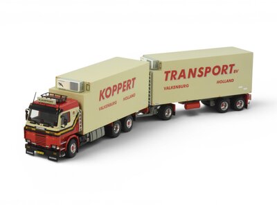 Tekno Tekno Scania 143M Topline rigid truck with 3-axle trailer KOPPERT