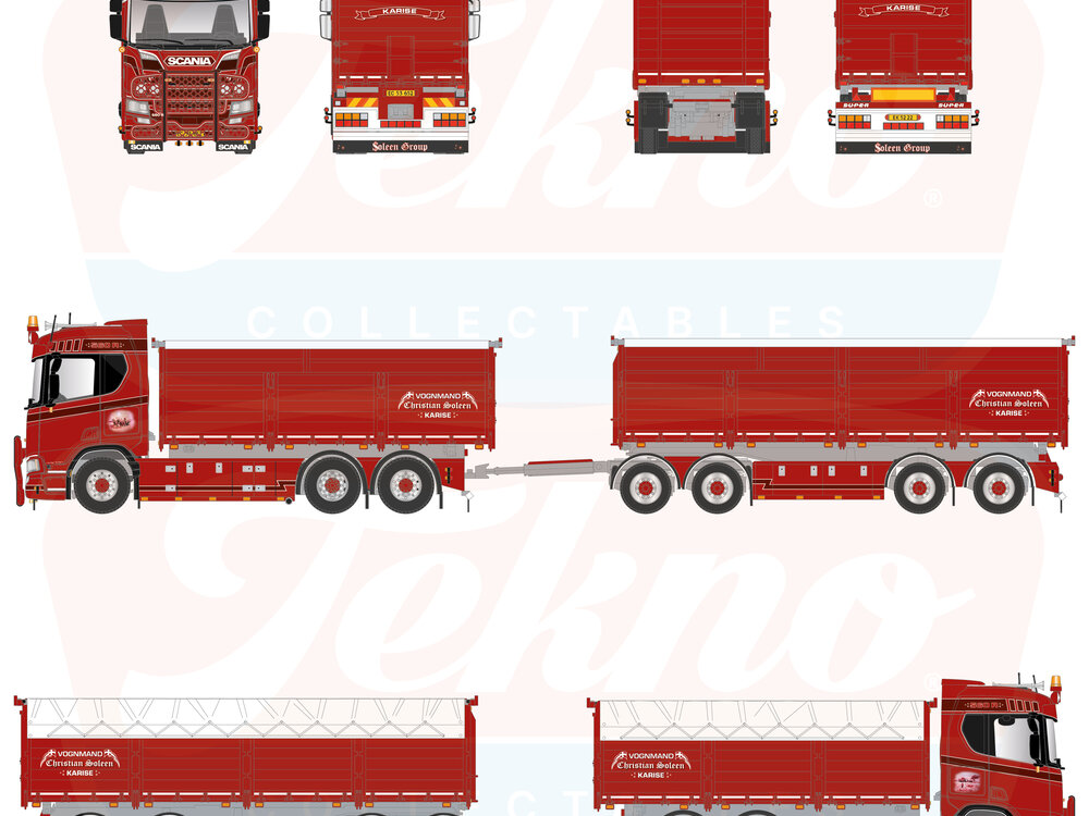 Tekno Tekno Scania NGR560 rigid truck with opentop containers CHRISTIAN SOLEEN