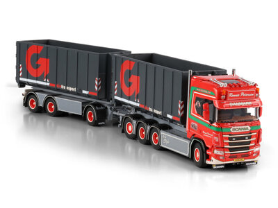 WSI WSI Scania R Highline 8x4 with 7-axle riged truck + hooklift system RONNIE PETERSEN