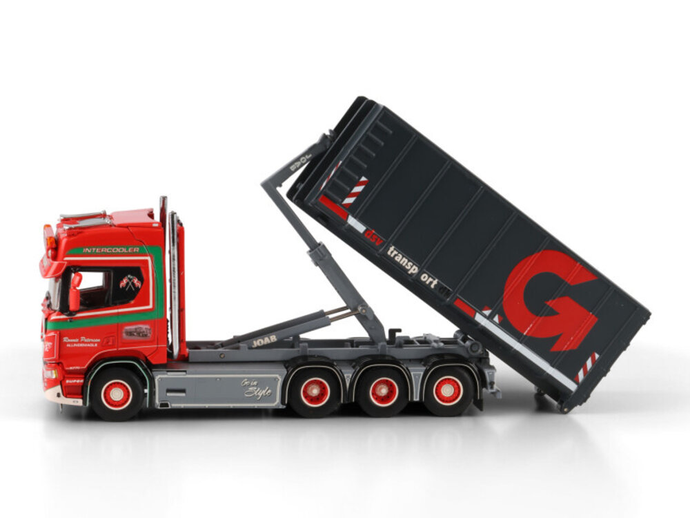 WSI WSI Scania R Highline 8x4 with 7-axle riged truck + hooklift system RONNIE PETERSEN
