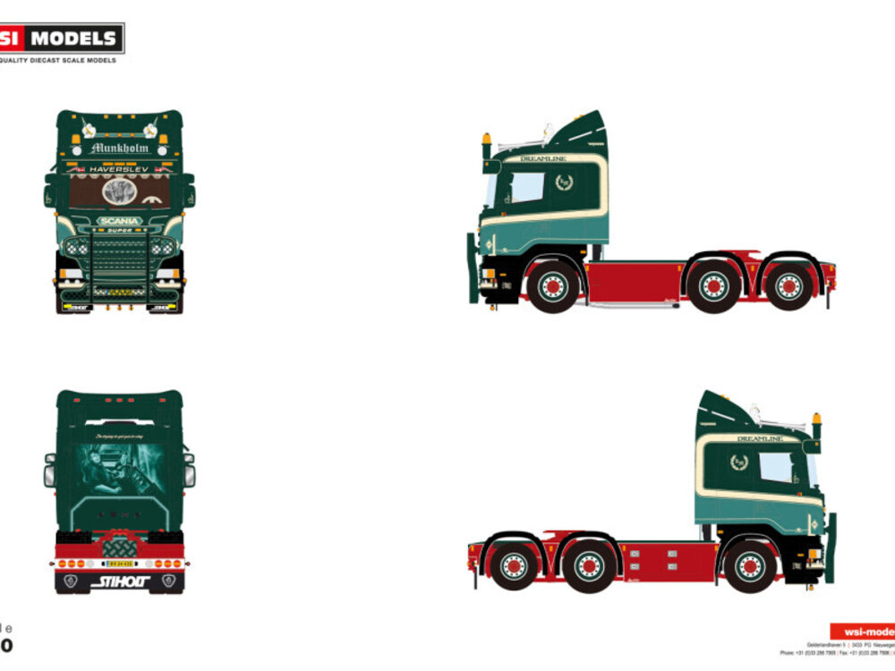 WSI WSI Scania R6 Flat roof 6x2 MUNKHOLM