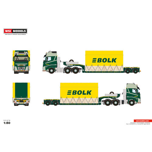 WSI WSI Volvo FH Aero Glob. XL 6x2 + 2-as dieplader + lading houten kist met top seal BOLK