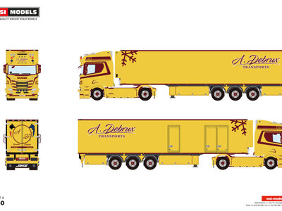 WSI WSI Scania R Highline 4x2 met 3-as koeloplegger A. DEBRUX