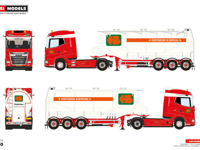 WSI WSI DAF XG 4x2 + 3-axle bulk trailer ZIJDERLAAN