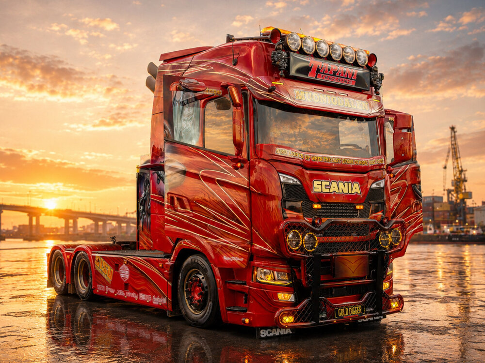 IMC IMC Scania S High roof 8X4 showtruck TAPANI Trucking "Gold digger"