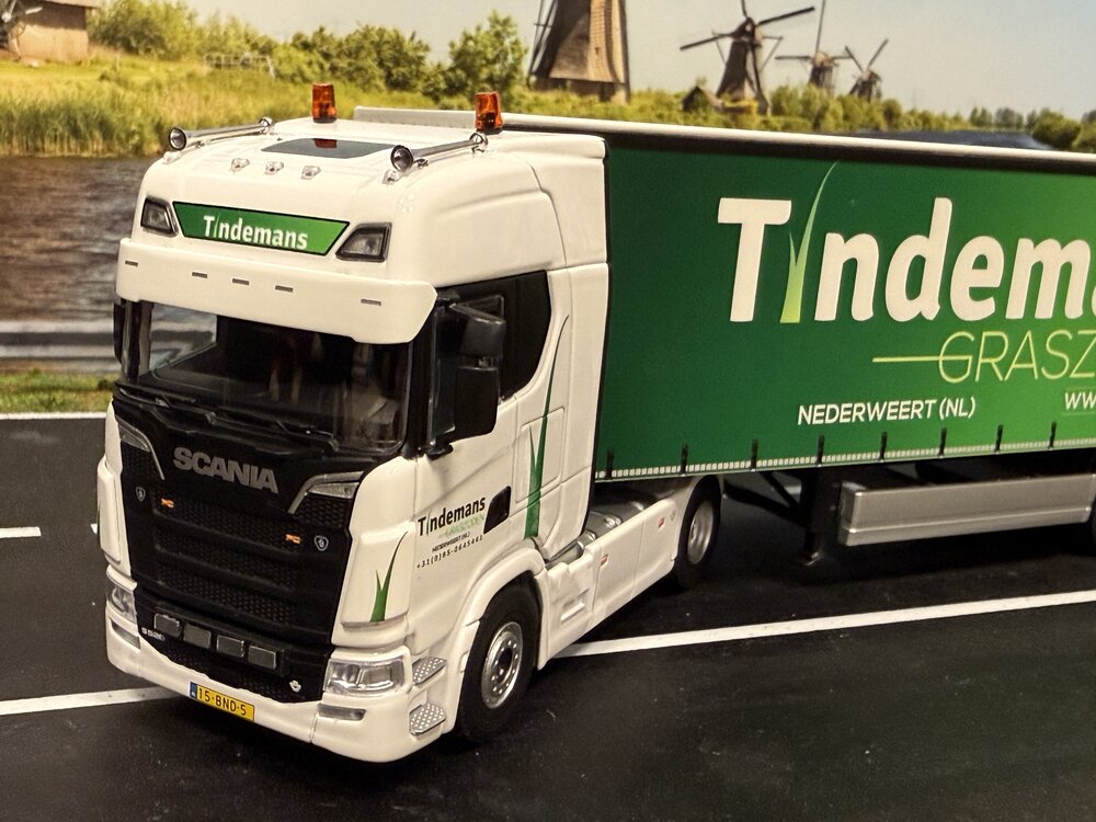Cavallino Cavallino Scania S Highline 4x2 met 3-as schuifzeilen oplegger TINDEMANS GRASZODEN