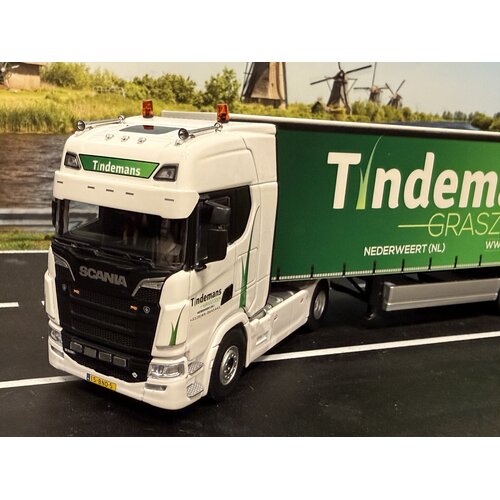 Cavallino Cavallino Scania S Highline 4x2 met 3-as schuifzeilen oplegger TINDEMANS GRASZODEN
