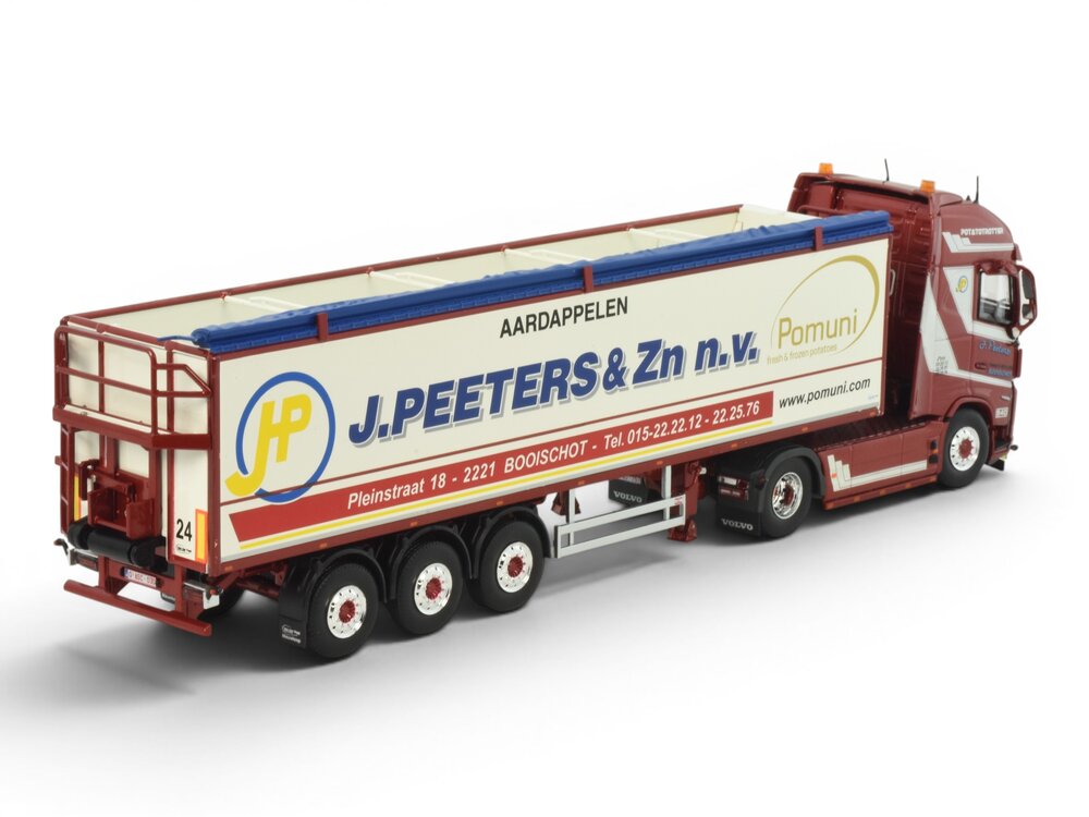 Tekno Tekno Volvo FH05 Globetrotter XL 4x2 met 3-assige aardappeloplegger PEETERS