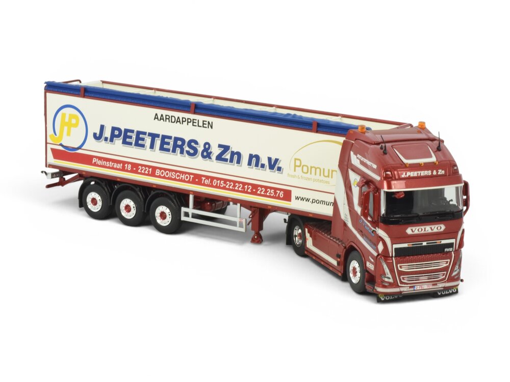 Tekno Tekno Volvo FH05 Globetrotter XL 4x2 met 3-assige aardappeloplegger PEETERS