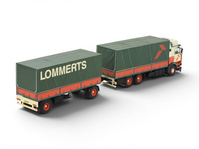 Tekno Tekno Scania 2- serie riged truck with tilt trailer LOMMERTS