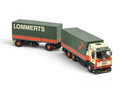 Tekno Tekno Scania 2- serie riged truck with tilt trailer LOMMERTS