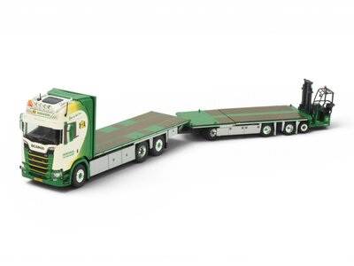Tekno Tekno Scania NGS riged  truck with flatbed trailer AGROVEZEL