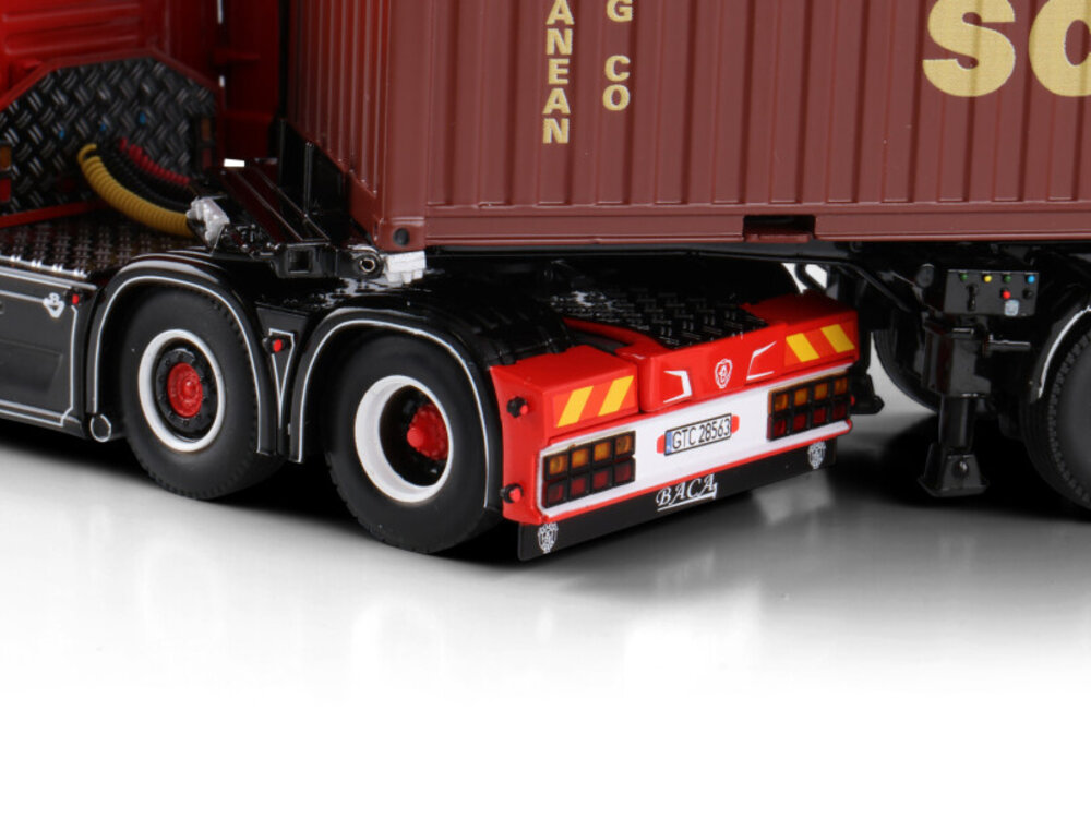 WSI WSI Scania R6 Topline 6x2 with 5-axle 2connect combi container trailer + 2x 20ft container BACA
