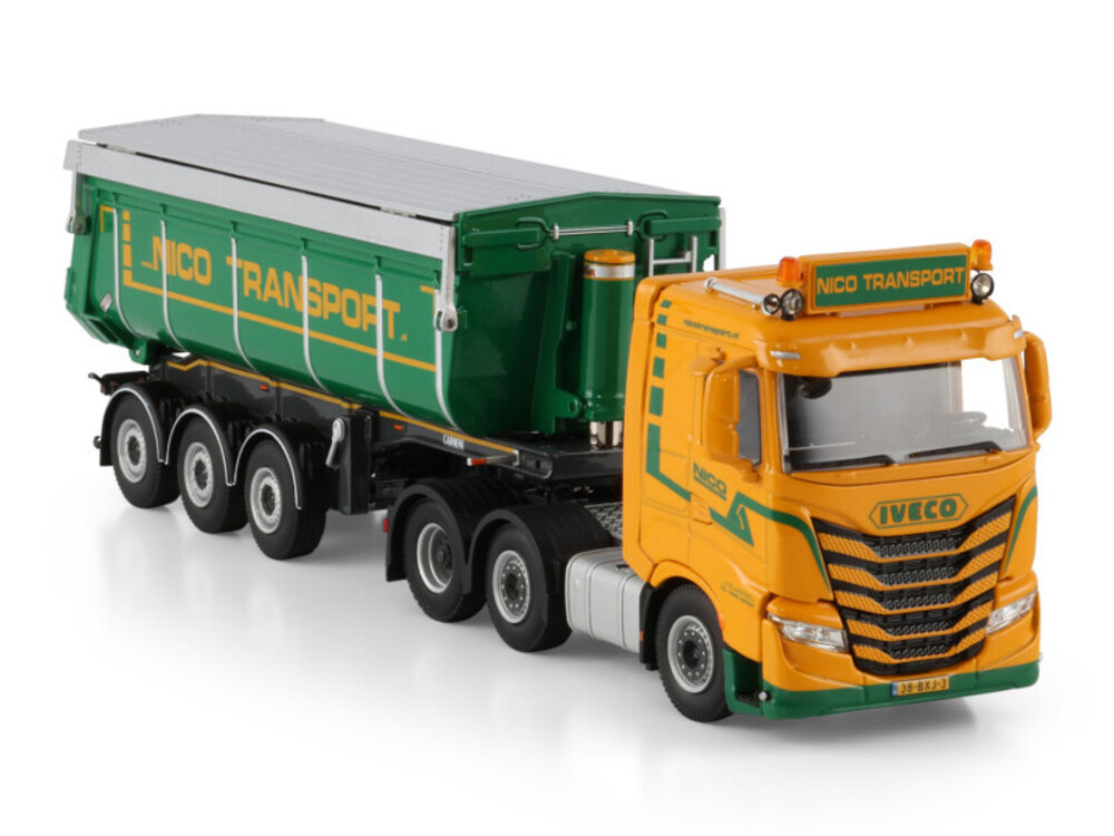 WSI WSI IVECO S-Way as low 6x2 midlift with 3-axle non steering tipper trailer NICO TRANSPORT