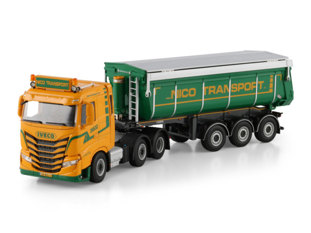 WSI WSI IVECO S-Way as low 6x2 midlift with 3-axle non steering tipper trailer NICO TRANSPORT