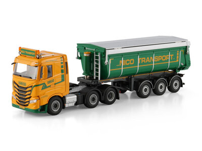 WSI WSI IVECO S-Way as low 6x2 midlift with 3-axle non steering tipper trailer NICO TRANSPORT