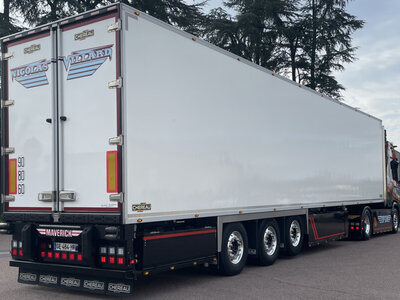 WSI WSI Scania R Highline 4x2 with 3-axle reefer trailer NICOLAS VILLARD "TOPGUN"
