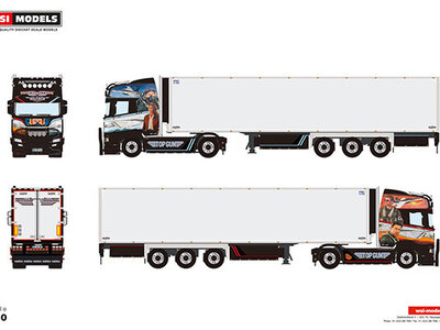 WSI WSI Scania R Highline 4x2 met 3-as koeloplegger NICOLAS VILLARD "TOPGUN"