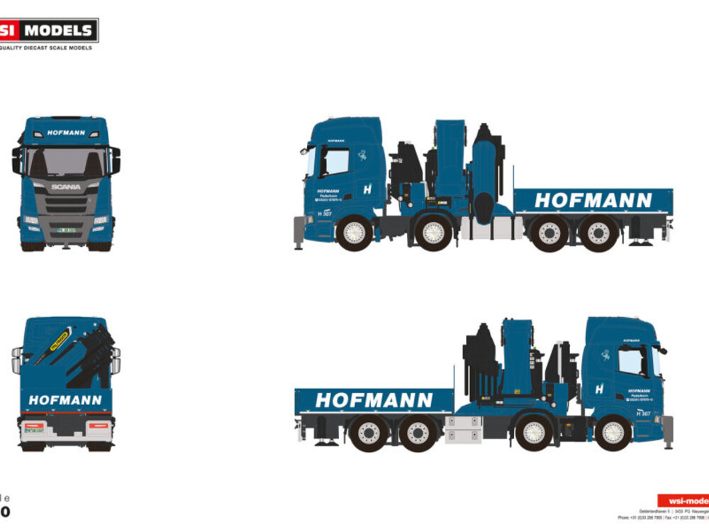 WSI WSI Scania R Highline 8x4+ Palfinger PK 165.002 Tec 7 + jib HOFMANN