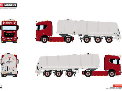 WSI WSI Scania R 4x2 + 3-axle vacuum tank trailer FRENS